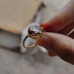 Custom Initial Resin Ring | Anti Tarnish Preserved Rose Ring for Women
